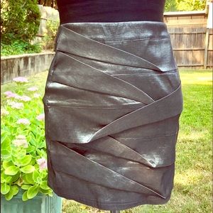 HOT GAL Midi Stretch Skirt, Sliver Gray, Medium